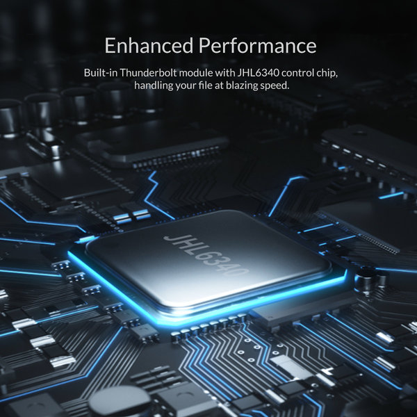 Thunderbolt™ 3 NVME M.2 SSD behuizing - USB-C - 40Gbps - Sky Grey