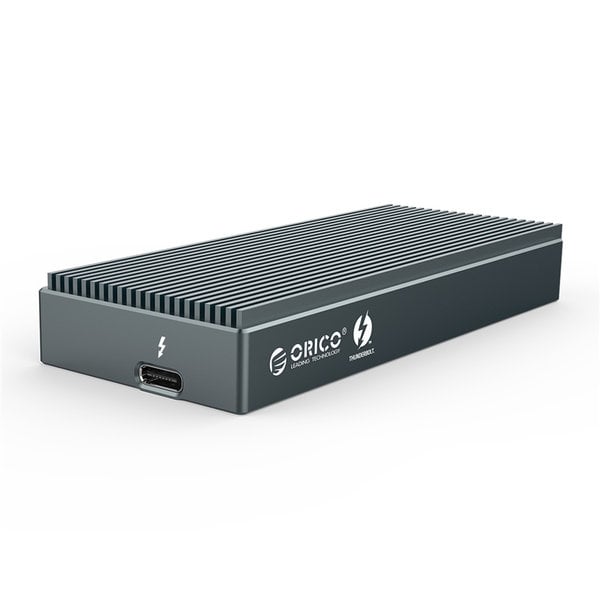 Thunderbolt ™ 3 NVMe M.2 SSD Aluminum Enclosure - 40Gbps - Unique Design - Sky Gray