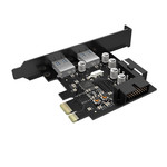 Carte PCIe - 2x USB 3.0 - SuperSpeed 5Gbps - Noir
