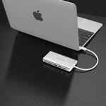 Aluminum 8-in-1 USB-C hub - USB-C, HDMI, USB 3.0, RJ45, SD card reader, Audio and VGA - Silver