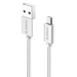 Câble de charge et de données micro-USB pour smartphone et tablette - 3A - argent - 1M