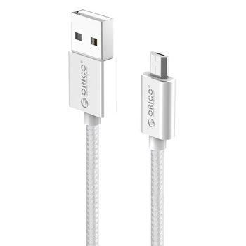 Micro-USB charging and data cable - 3A - silver - 1M