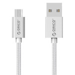 Micro-USB laad- en datakabel voor smartphone en tablet - 3A - zilver - 1M