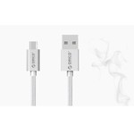 Micro-USB laad- en datakabel voor smartphone en tablet - 3A - zilver - 1M