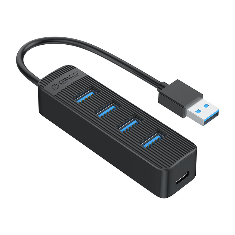 Hub USB 3.0 avec 4 ports USB-A - alimentation USB-C supplémentaire - noir