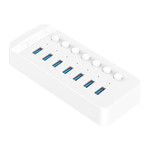 Hub USB 3.0 à 7 ports - BC 1.2 - interrupteurs marche / arrêt - 24W - blanc