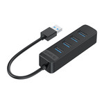 Hub USB 3.0 avec 4 ports USB-A - alimentation USB-C supplémentaire - noir