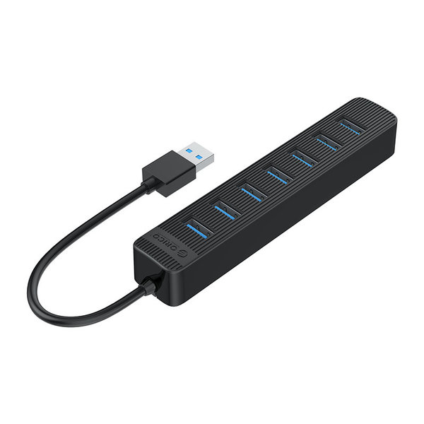 Hub USB 3.0 avec 7 ports USB-A - alimentation USB-C supplémentaire - noir