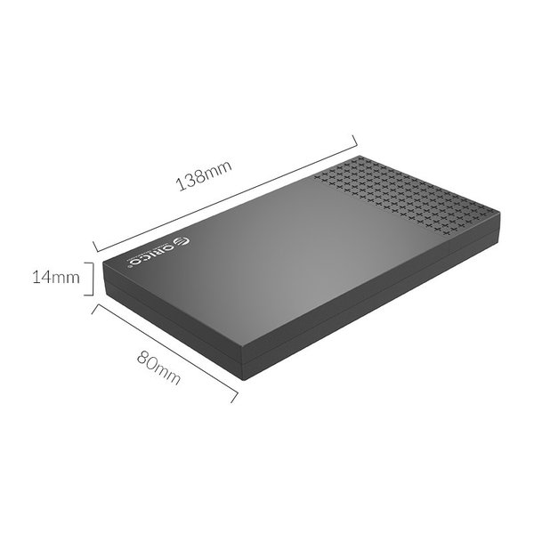2,5-Zoll-USB-C-Festplattengehäuse - Schiebeabdeckung - schwarz