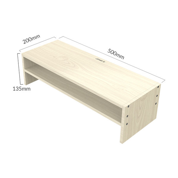 Monitorstandaard van hout - 20x50cm - Ergonomische houding - tot 20kg