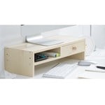 Monitorstandaard van hout met lade en opbergvak - 50x20cm