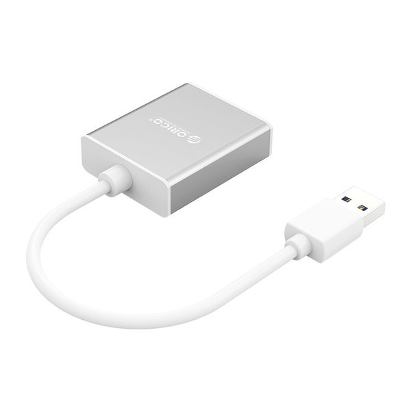 Aluminium USB 3.0 male naar HDMI female adapter - zilver