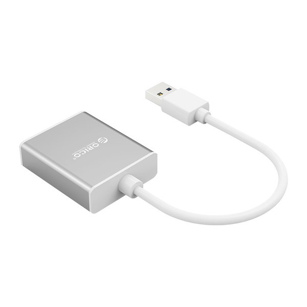 Aluminium USB 3.0 Stecker auf HDMI Buchse Adapter - Silber