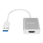 Aluminium USB 3.0 male naar HDMI female adapter - zilver