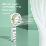 Rechargeable & Foldable Fan - 3 Modes - 2000mAh - White