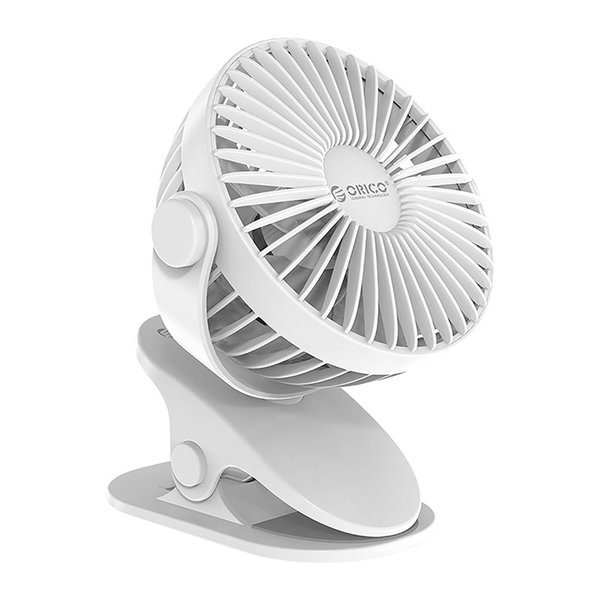 Ventilateur USB avec système à clipser - 1200mAh - blanc - Orico