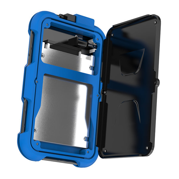 2.5 inch hard drive enclosure - triple protection - blue