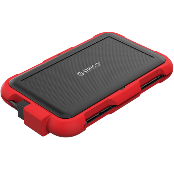 2.5 inch hard drive enclosure - triple protection - red