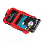 2.5 inch hard drive enclosure - triple protection - red