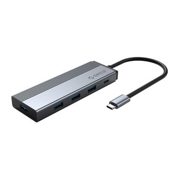 5-in-1 USB-C Hub - 4x USB 3.0 - 1x USB-C Power Delivery - Gray