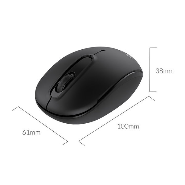 Silent Click Wireless Mouse - 2.4Ghz - 2Mbps - Black