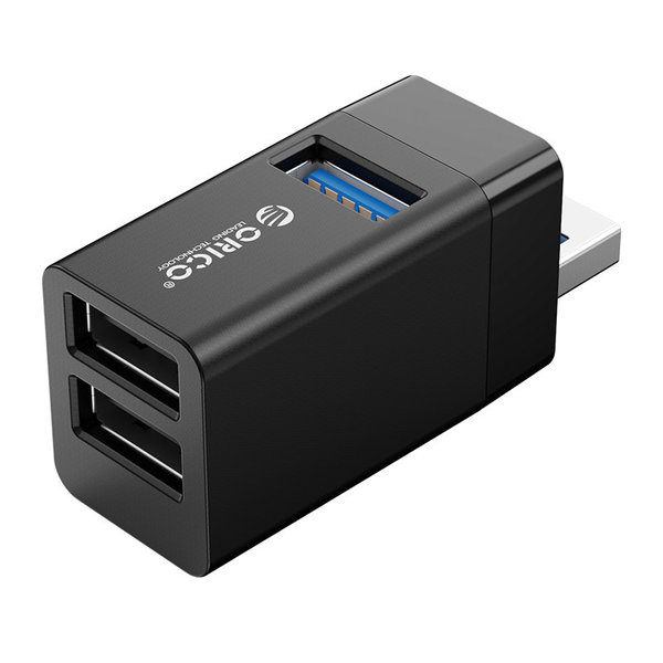 Mini-USB-Hub mit 3 USB-A-Anschlüssen - 5 Gbit/s - Plug and Play - Schwarz