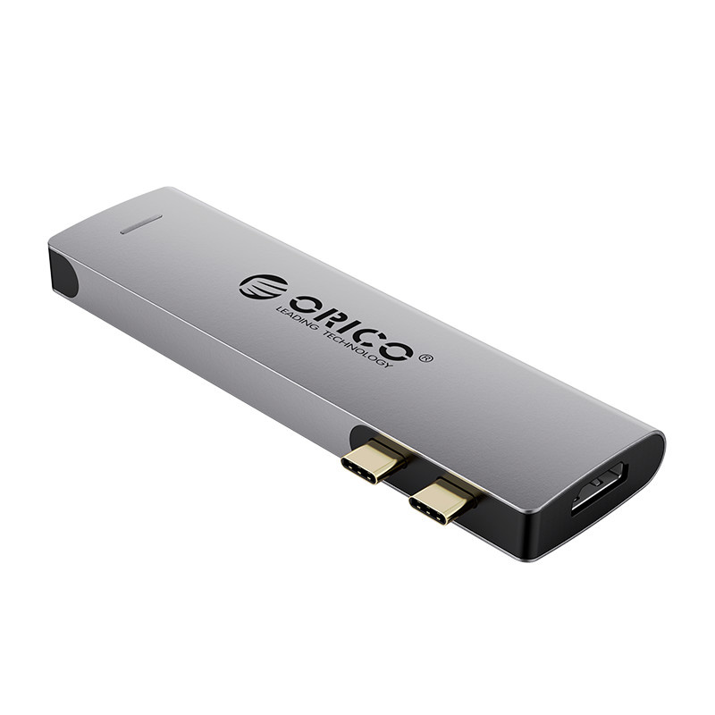 5-in-1 USB-C docking station - USB 3.0, HDMI, USB-C - 4K@30Hz - 100W PD -  Gray - Orico