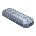 Aluminium M.2 NVMe SSD behuizing - USB 3.1 Gen 2 USB-C - RGB-verlichting - Grijs