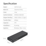 USB 3.2 M2 NVMe SSD-Gehäuse aus Aluminium - 20 Gbps - ASM2364-Chip - Himmelgrau