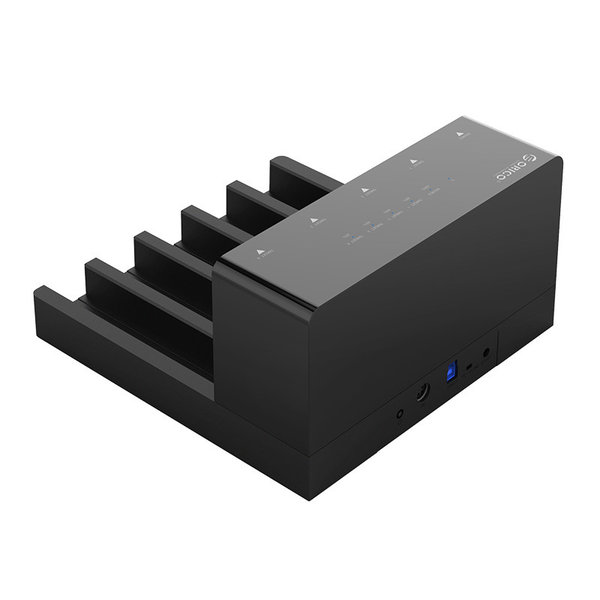 Docking station for 5x 2.5/3.5 inch HDD/SSD - With duplicator - External power supply - Black