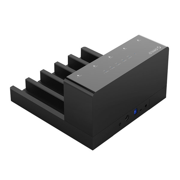 Dockingstation voor 5x 2.5/3.5 inch HDD/SSD - Met duplicator - Externe voeding - Zwart