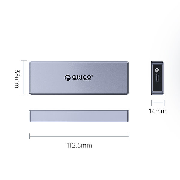 Orico M.2 NVME SSD Behuizing - grijs - aluminium