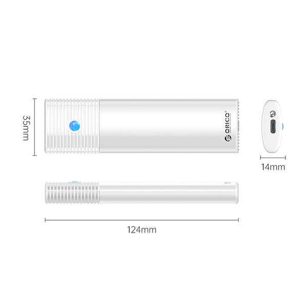 Orico Boîtier SSD à double protocole (10 Gbit/s) M.2 NVMe et NGFF (SATA) Blanc