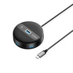 Orico Desktop-USB-Hub mit 4 Anschlüssen – USB-C auf USB-A – Schwarz – 30-cm-Kabel