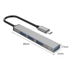 Orico Aluminium HUB USB-C zu USB 3.0 (1x) und USB 2.0 (3x)