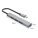 Orico HUB en aluminium USB-C vers USB 3.0 (1x) et USB 2.0 (3x)