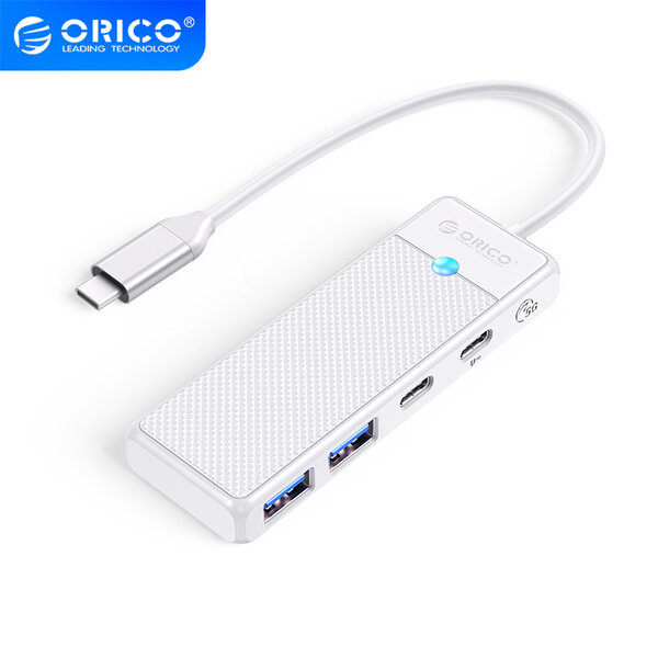 Orico Hub USB-C avec 2x USB-A 3.0 1x USB-C et 1x PD - Blanc