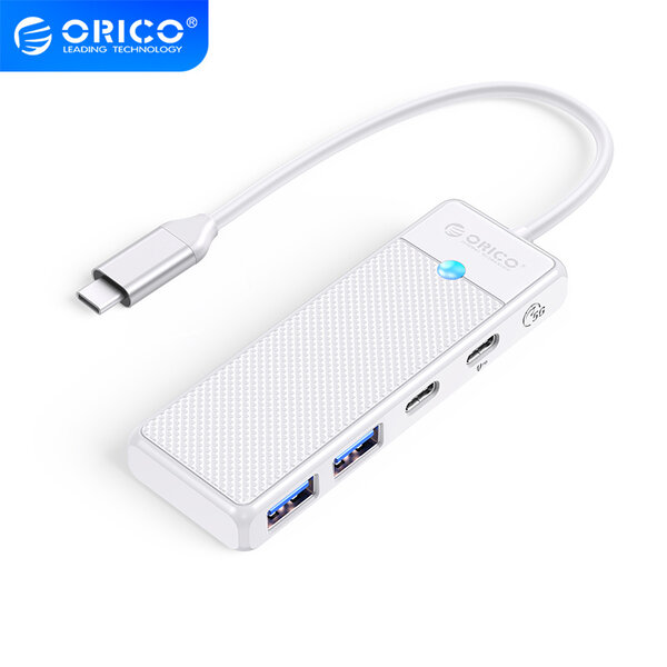 Orico USB-C-Hub mit 2x USB-A 3.0, 1x USB-C und 1x PD – Weiß