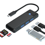 Orico USB-C-Hub mit 3x USB-A-, SD- und Micro-SD-Steckplatz – Schwarz