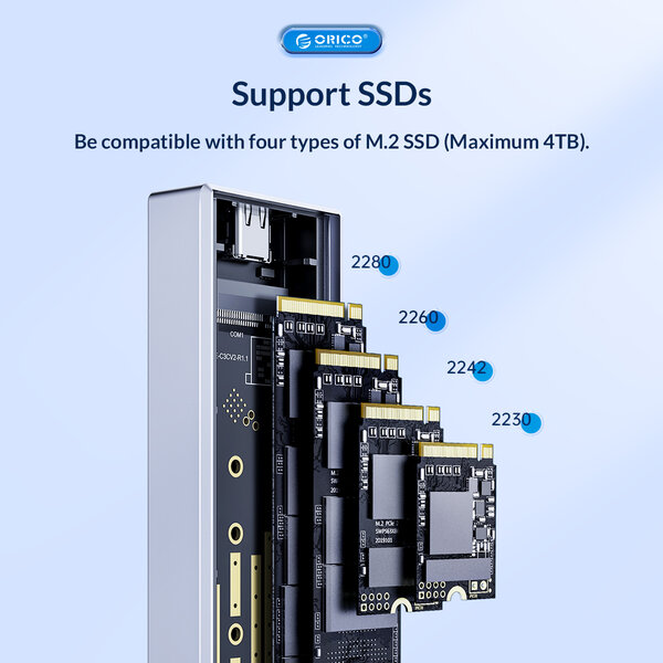 Orico M.2 NVME SSD Behuizing - grijs - aluminium