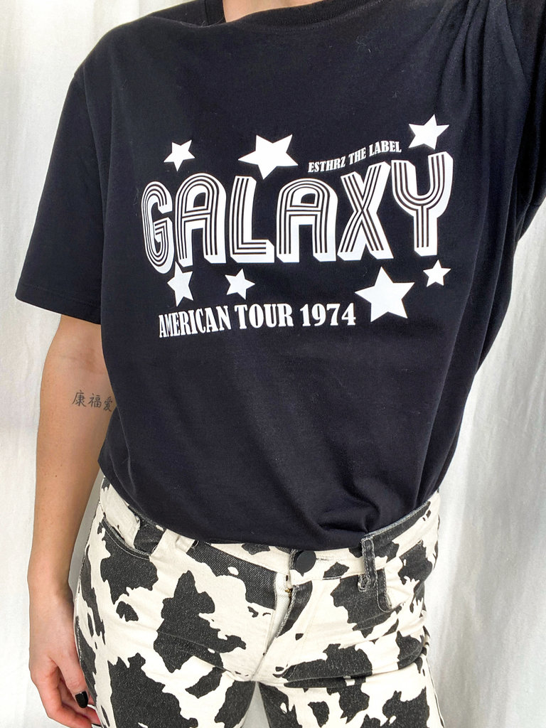 galaxy tour tee stone wash black