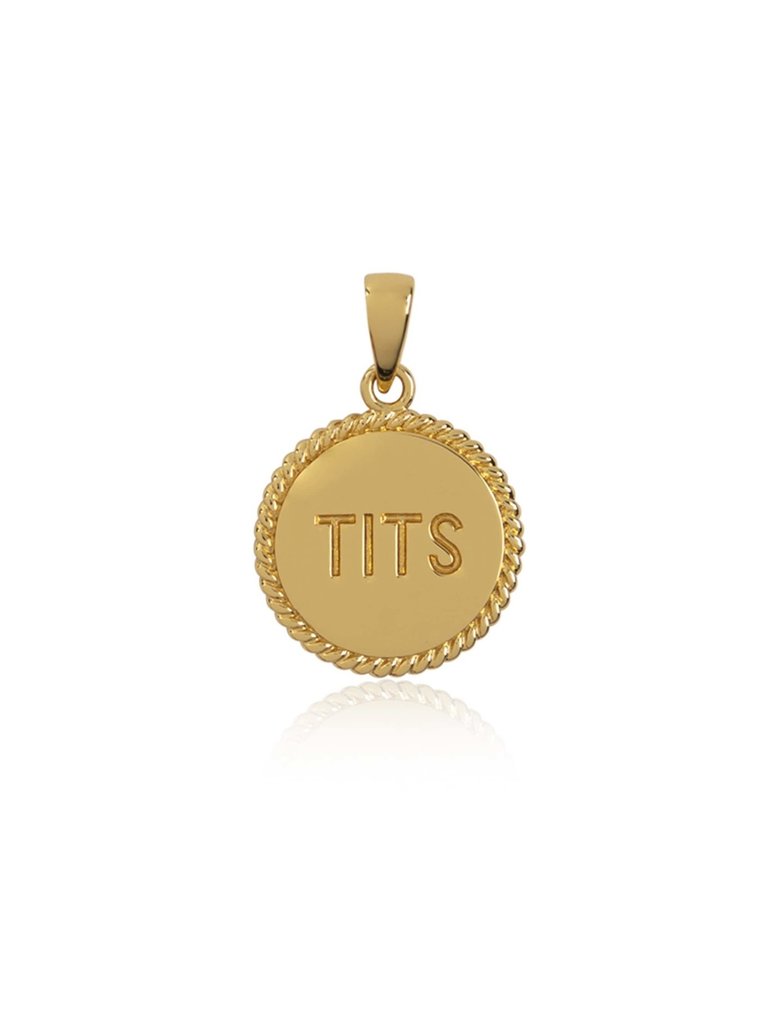 TITS Two Sides Pendant Gold | Gouden titties hanger | TITS ketting hanger goud of armband bedel