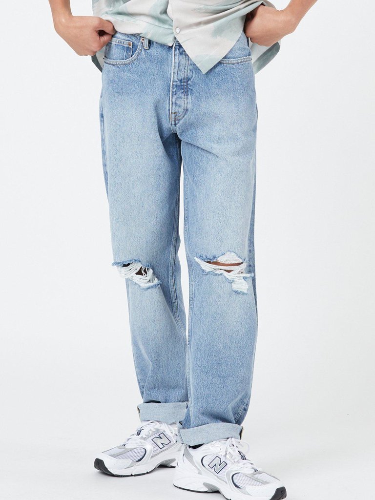 Dr. Denim Dash Stone Cast Blue Ripped | Jeans with ripped knees | Blue jeans | Dr. Denim