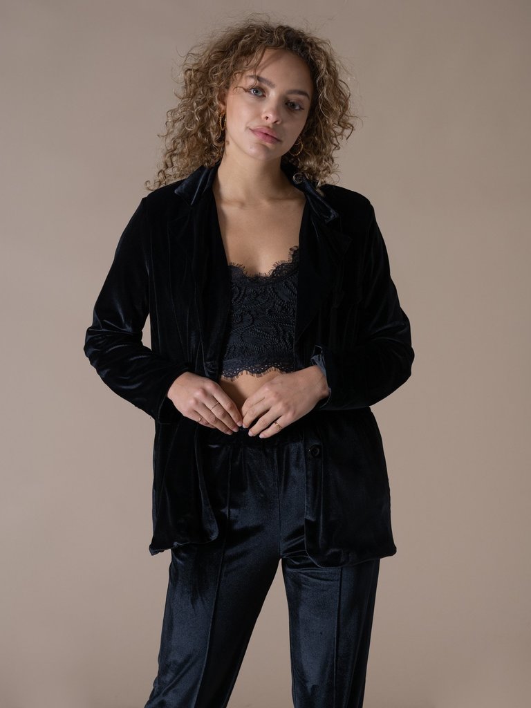 Velvet Blazer Black