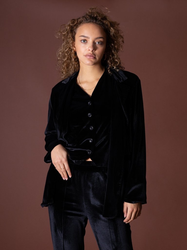 Velvet Blazer Black