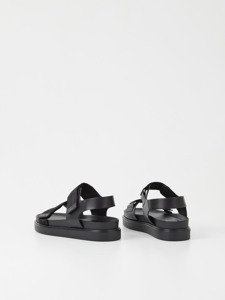 Vagabond Seth Black Leather Sandals Man