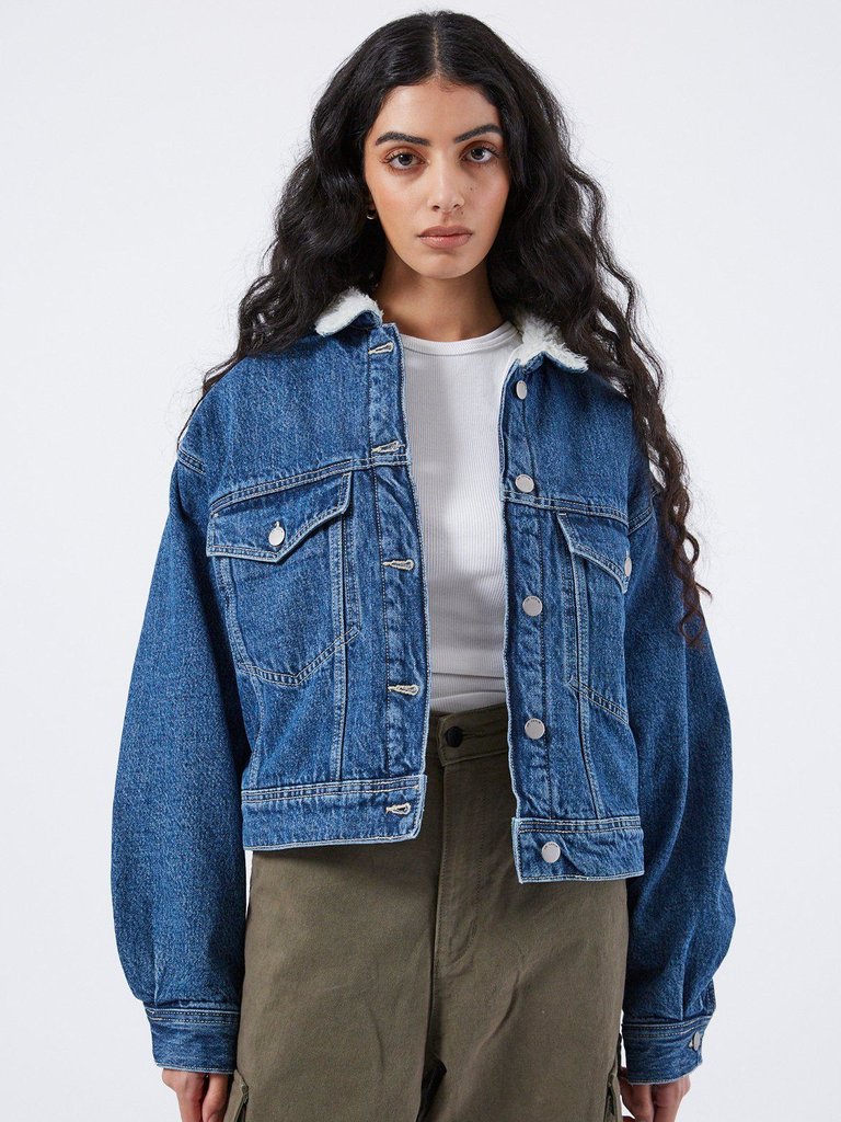 Dr. Denim Tilly Pile Jacket Blue Jay Mid Retro