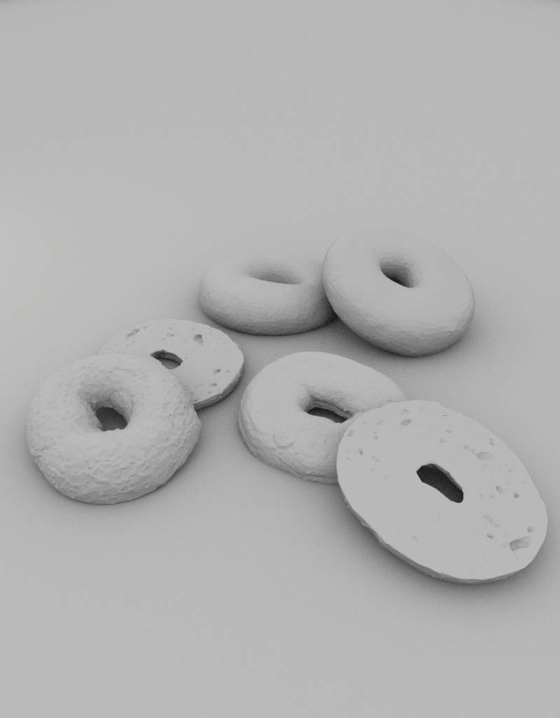 3D model sesame seed bagel