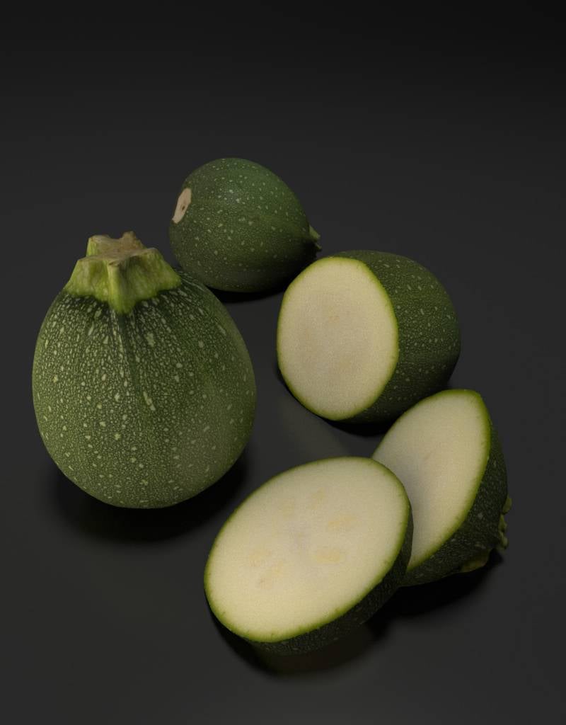 3D model round courgette - zucchini