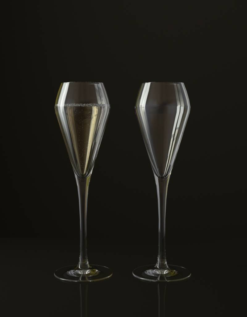 Free 3D model of a glass of champagne